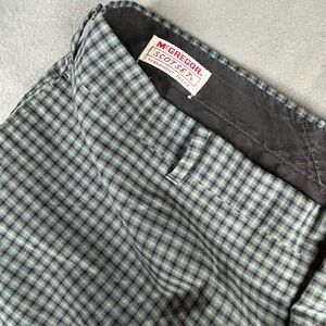 McGregor Scotset Shorts Mens 38 Blue Green Vintage Plaid Permanent Press